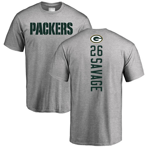 Men Green Bay Packers Ash #26 Savage Darnell Backer Nike NFL T Shirt